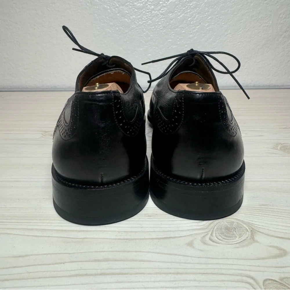 MEZLAN MARQUE CAP TOE BROGUEBLACK LEATHER OXFORD MEN'S SHOES 11 $400 - Picture 4 of 9